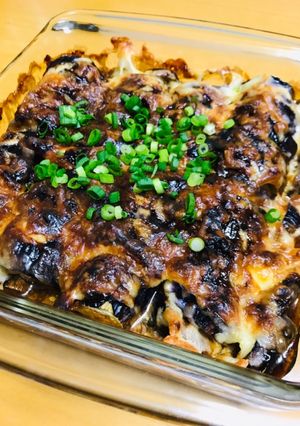 ナス×豚肉の味噌マヨチーズ焼き-レシピのメイン写真