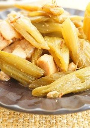 ふきと鶏肉のピリ辛めんつゆ炒め-レシピのメイン写真