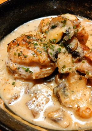 鶏肉とマッシュルームの豆乳クリーム-レシピのメイン写真
