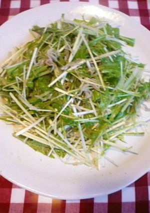 レモン風味ドレ☆水菜と雑魚のサラダ♪-レシピのメイン写真