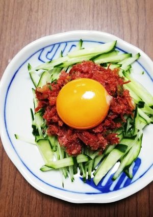 コンビーフde生ユッケ風-レシピのメイン写真