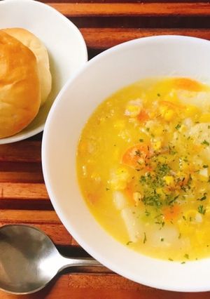 野菜たっぷり！クリームコーンスープ-レシピのメイン写真