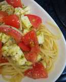 モッツァレラのバジルソースパスタ