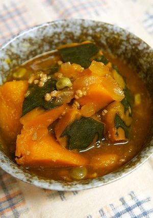 炒め玉ねぎ＆肉あんかけかぼちゃの煮物-レシピのメイン写真