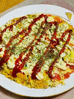 夏野菜のお好み焼き・ズッキーニ&トマト-レシピのメイン写真
