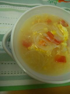 トマトとコーン、玉ねぎの卵スープ-レシピのメイン写真