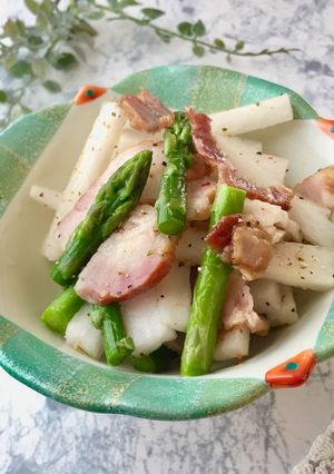 かさ増しおかず　大根アスパラベーコン-レシピのメイン写真
