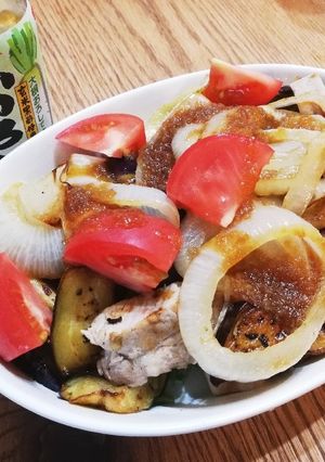 豚ロースのグリルと玉ねぎのホットサラダ-レシピのメイン写真