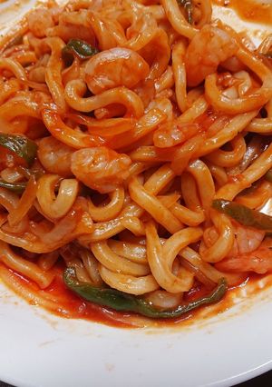 器1つレンチン最大6分のうどんナポリタン-レシピのメイン写真
