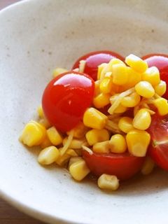 プチトマト・コーン・生姜の酢の物♪-レシピのメイン写真