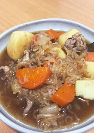 圧力鍋で時短！隠し味でコクうま肉じゃが-レシピのメイン写真