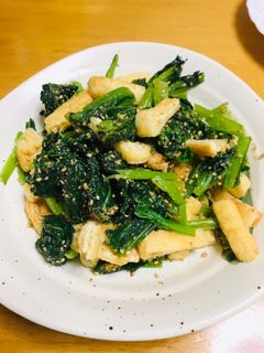 小松菜とカリカリ油揚げのごま和え-レシピのメイン写真