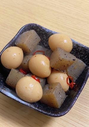 簡単！こんにゃくとうずらの煮物~煮卵~-レシピのメイン写真