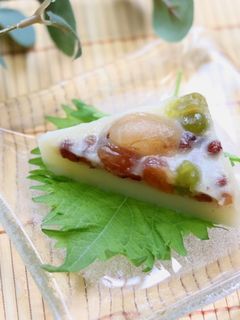 色々お豆の甘納豆で水無月-レシピのメイン写真