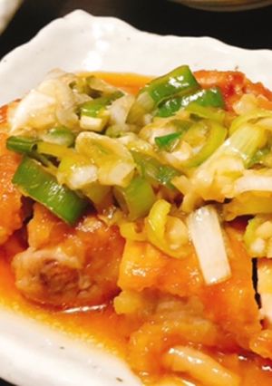 ご飯が進む！節約！鶏の黒酢ねぎソース乗せ-レシピのメイン写真