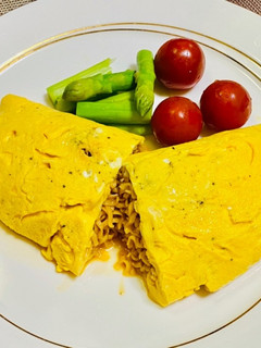 チキンラーメンのオムレツ-レシピのメイン写真