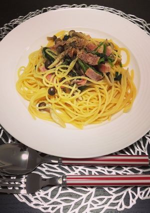 ほうれん草 ベーコン キノコ 和風パスタ-レシピのメイン写真