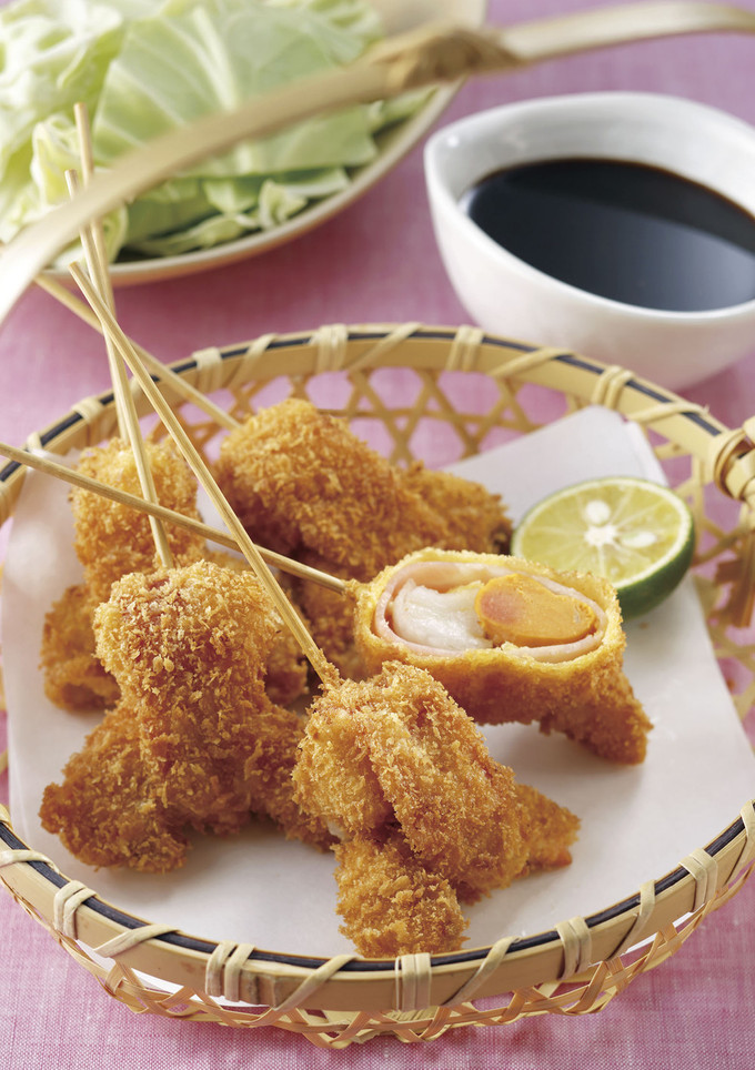 ほたての卵とお餅の関西風串カツ-レシピのメイン写真