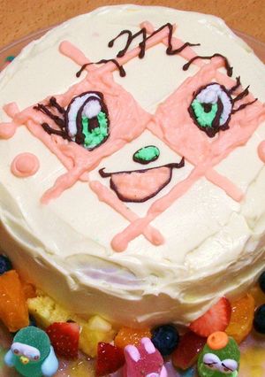 メロンパンナちゃんのデコレーションケーキ-レシピのメイン写真