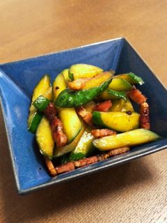 きゅうりとベーコンのわさび醤油炒め-レシピのメイン写真