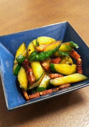 きゅうりとベーコンのわさび醤油炒め-レシピのメイン写真