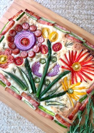簡単　夏野菜フラワーフォカッチャ-レシピのメイン写真