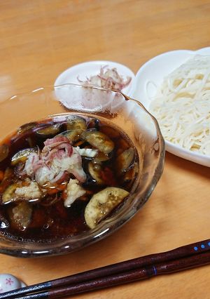 簡単美味しい！豚肉と茄子の素麺-レシピのメイン写真