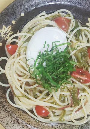 めかぶ冷製パスタ（レンジのみ調理可能）-レシピのメイン写真