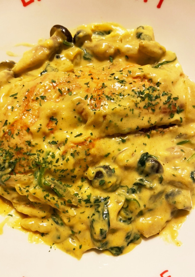 鮭とほうれん草のカレークリーム煮-レシピのメイン写真