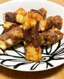 簡単！晩酌のつまみに！厚揚げの肉巻き