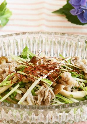 牛肉と水菜、しめじのエスニックサラダ♬-レシピのメイン写真