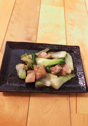 鶏もも肉とチンゲンサイの炒め物♪簡単♪-レシピのメイン写真