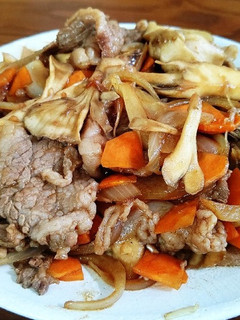 牛小間切れと舞茸の甜麺醤炒め。-レシピのメイン写真