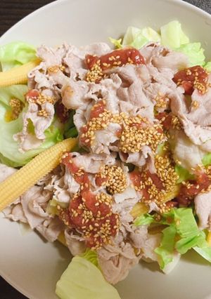 簡単◎梅ドレッシングの豚しゃぶ-レシピのメイン写真