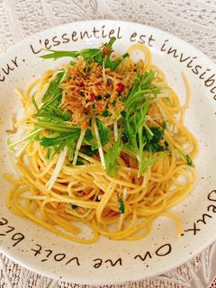☆水菜としらすの和風ペペロンチーノ☆-レシピのメイン写真