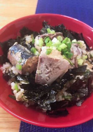 薬味たっぷり!サバ缶のっけ丼-レシピのメイン写真
