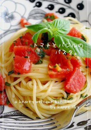 トマトとバジルのパスタ。-レシピのメイン写真