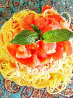 簡単‼♪ツナとトマトの冷製パスタ♪-レシピのメイン写真