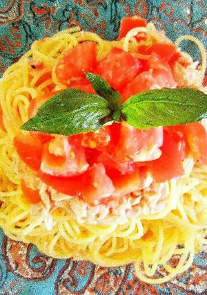 簡単‼♪ツナとトマトの冷製パスタ♪-レシピのメイン写真
