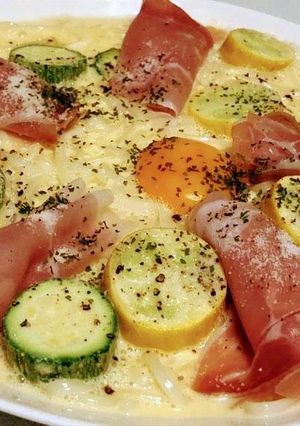 生ハムと五島うどんで豆乳カルボナーラ-レシピのメイン写真