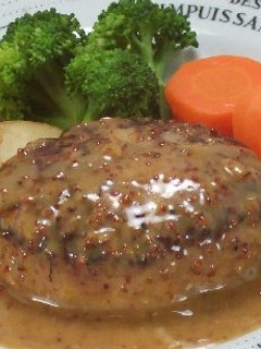 粒マスタードソース煮込みハンバーグ-レシピのメイン写真
