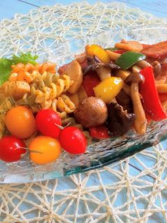 パプリカベーコンきのこのバルサミコ炒め-レシピのメイン写真