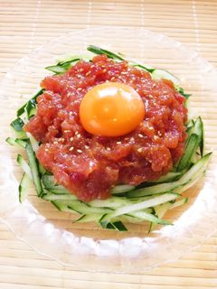☺おうち居酒屋☆簡単♪まぐろのユッケ☺-レシピのメイン写真