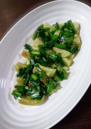 レンジ&フライパンで焼きナスのニラだれ-レシピのメイン写真