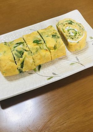 三つ葉とアミエビの卵焼き-レシピのメイン写真