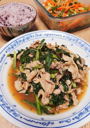 ニラと青ネギたっぷりのしょうが焼き☆油０-レシピのメイン写真