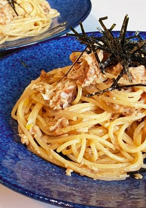 ツナと梅のオイスターマヨパスタ-レシピのメイン写真