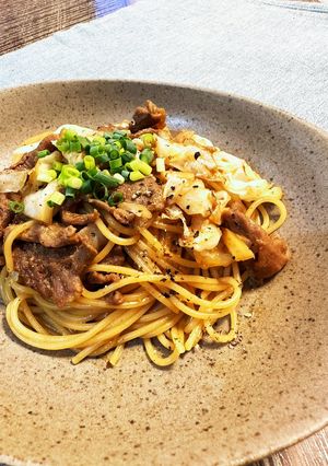 豚生姜焼き風パスタ-レシピのメイン写真