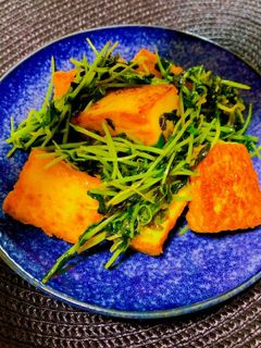 厚揚げと豆苗のオイスター炒め-レシピのメイン写真
