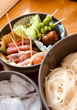 前日から準備！夏☆そうめん弁当　保冷弁当-レシピのメイン写真